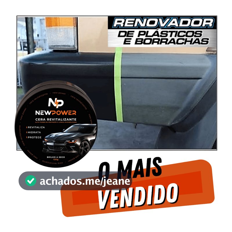 Cera Revitalizante para Plástico, couro, para-choque, vinil + Espuma de Aplicação Envio rápido