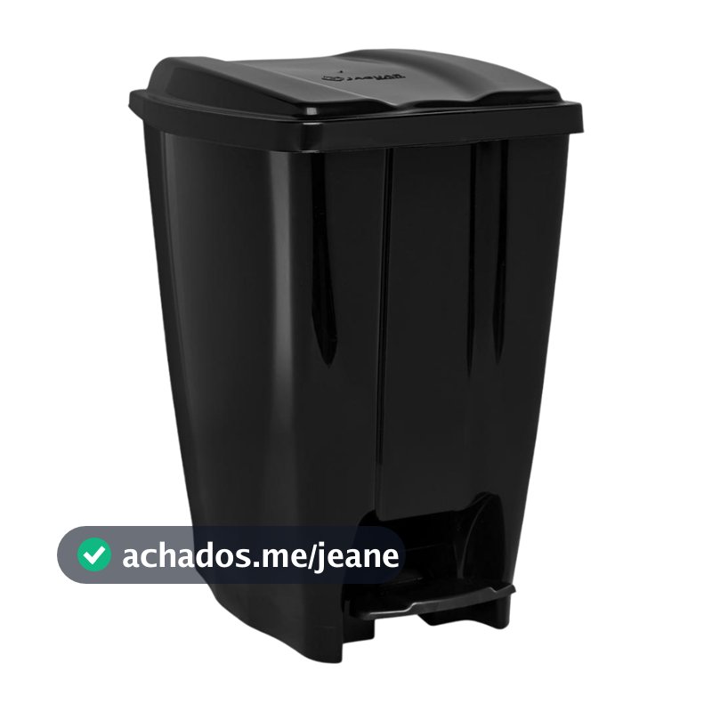 Lixeira Para Banheiro com Pedal com Tampa Preto 7 12 15 20 40 Litros Jaguar