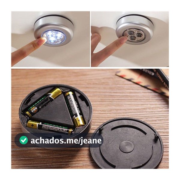 4 Unidade Luminária De 3 LEDs Adesiva Forte Emergência Touch De Segurança Portátil Para Armário Casa