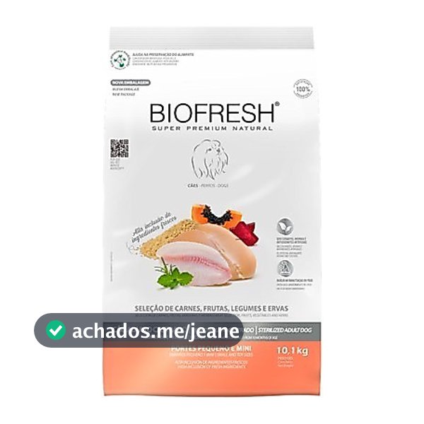 Ração Biofresh Cães Adultos Castrados Raças Pequenas 10,1kg