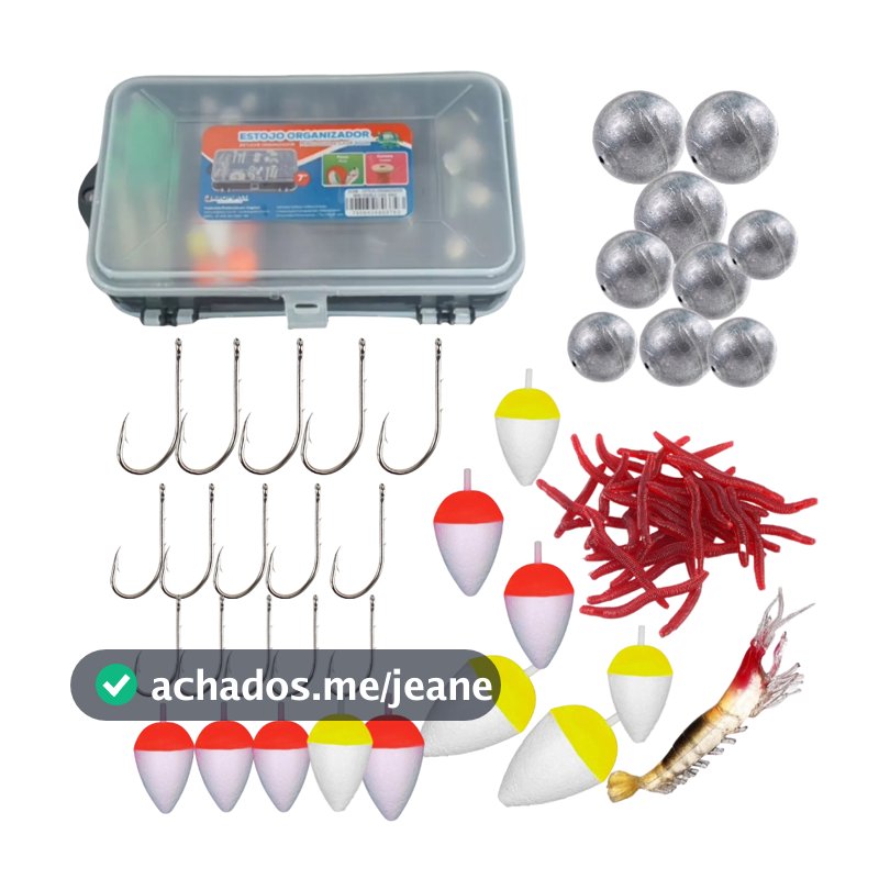 Estojo completo para Pesca esportiva com acessórios chumbada boinha anzol isca barato