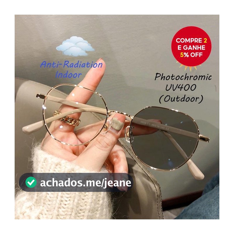 Óculos Fotocromáticos De Luz Azul Plamis-De Computador Com Armação De Metal Para Homens E Mulheres
