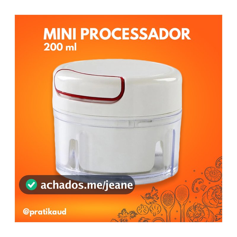 Mini Processador de Alimentos Manual 200ML