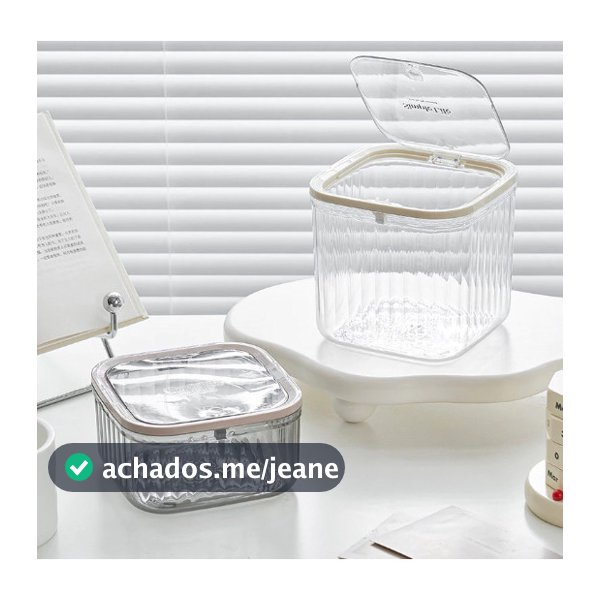 Lixeira de Mesa Click Portátil Pequena Grande Para Cozinha Escritório Quarto Bancada