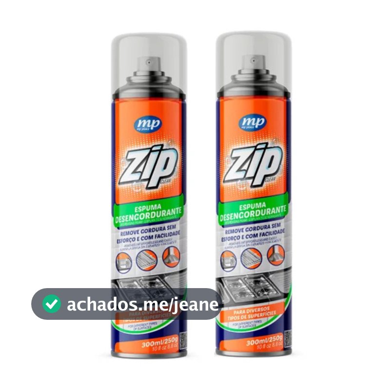Kit 2 Espuma Desengordurante Remove Gorduras Air Frye, Coifas, Fogão, Microondas. Fácil e Rápido 300ml - Zip My Place