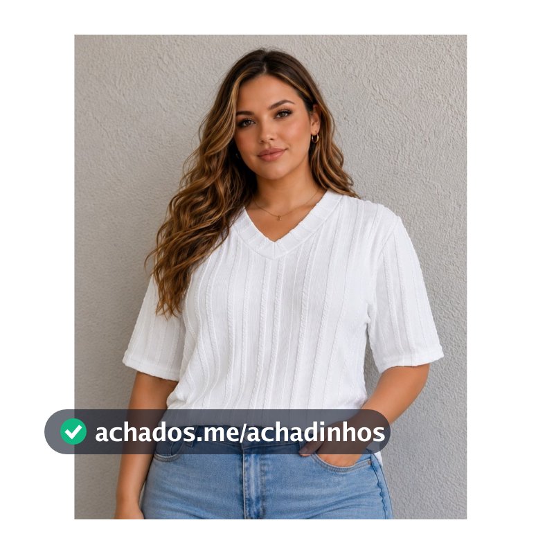 Blusa Feminina Plus Size Manga Curta soltinha
