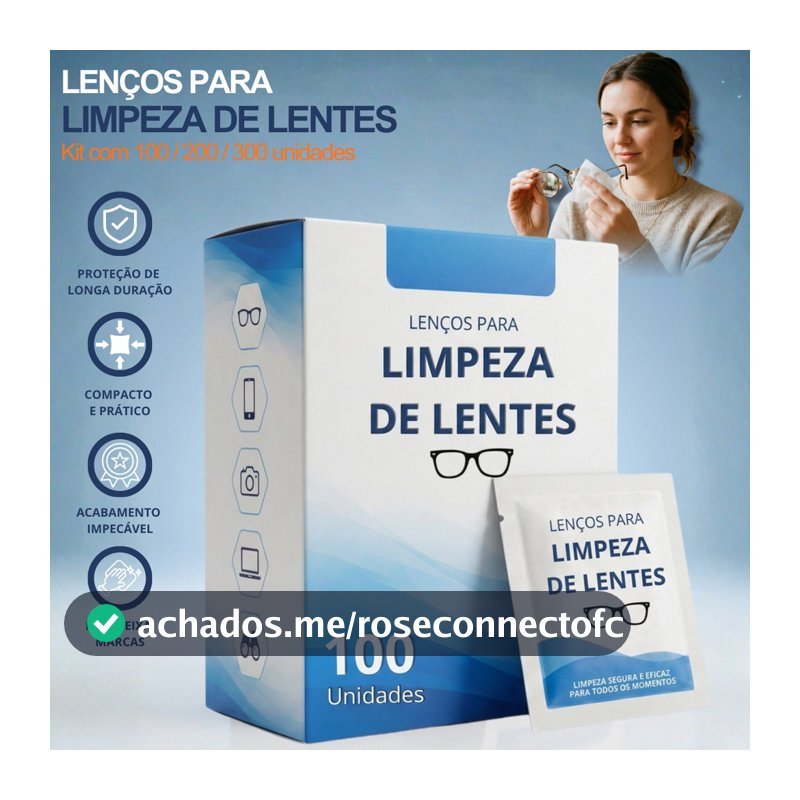 Lenço Umedecido Para Limpeza Lente Óculos Câmera Limpa Antiembaçante Descartável Wipes Lens Caixa 300/200/100 Unidades