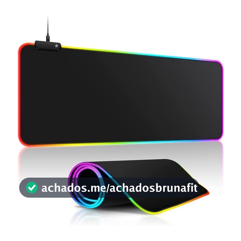 Mouse Pad Gamer Grande Speed Borda Led 7 Coolor Rgb Impermeável 300mm X 800mm SBD-H novo geracao