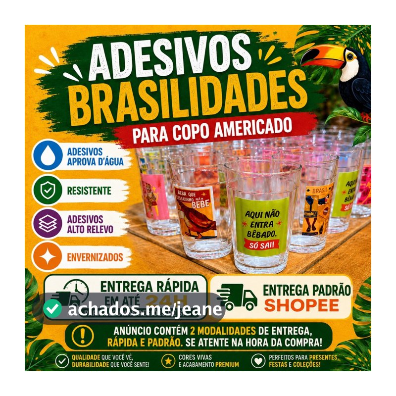 Adesivos DTF UV tema BRASILIDADES
