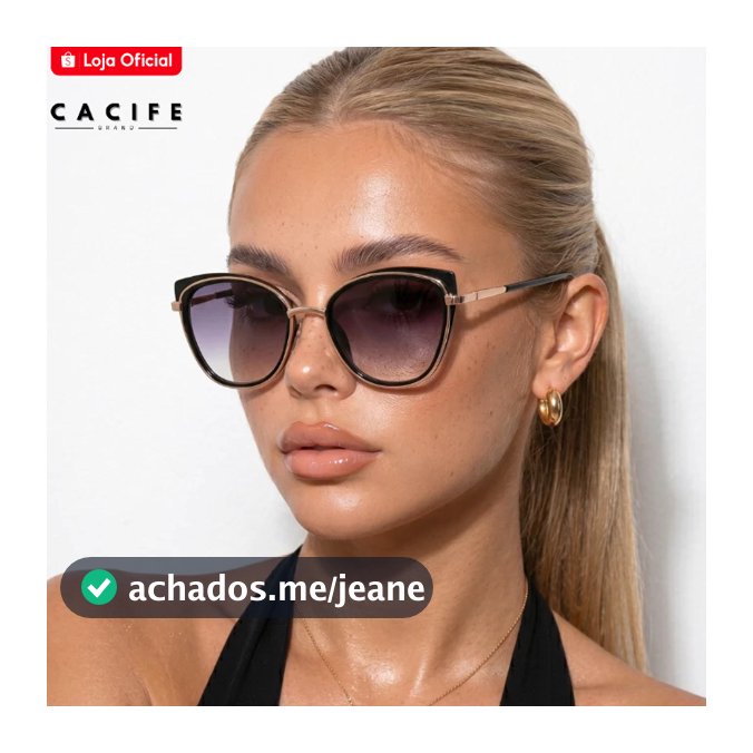 Óculos de Sol Jade Gatinho Armação Premium Vintage Clássico Retrô Blogueira uv400 Feminino