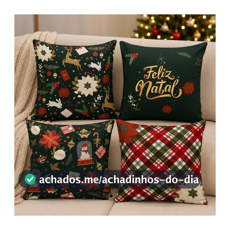 Kit 04 Capas Para Almofadas Natalinas Promoção