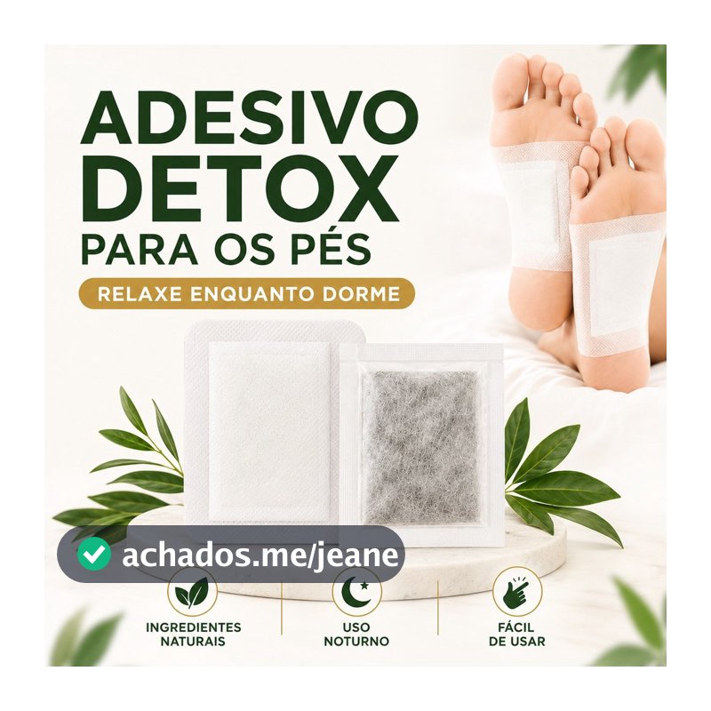 Adesivo Detox Para os Pés Kit 10 a 50 Foot Patch Natural Relaxamento Bem Estar Uso Noturno Pés Cansa