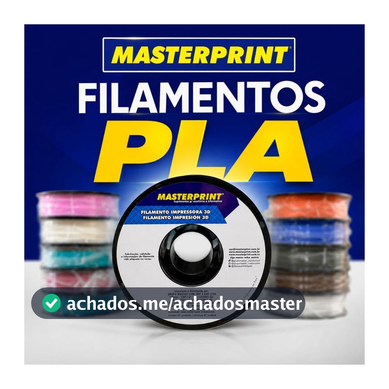 FILAMENTOS PLA PARA IMPRESSÃO 3D MASTERPRINT 1KG / VÁRIAS CORES