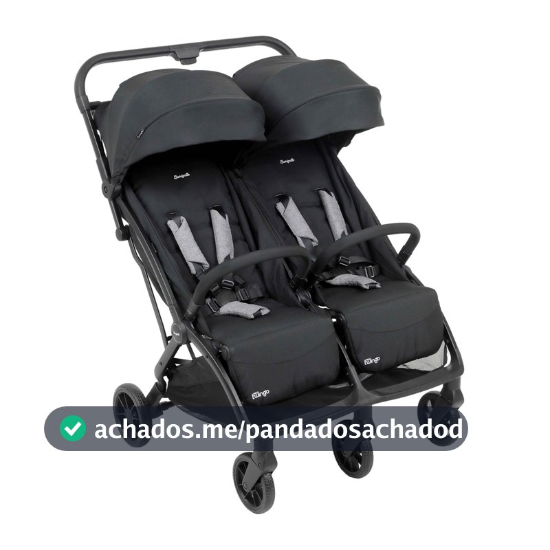 Carrinho de Bebe para Gemeos Passeio Burigotto New Twingo Black