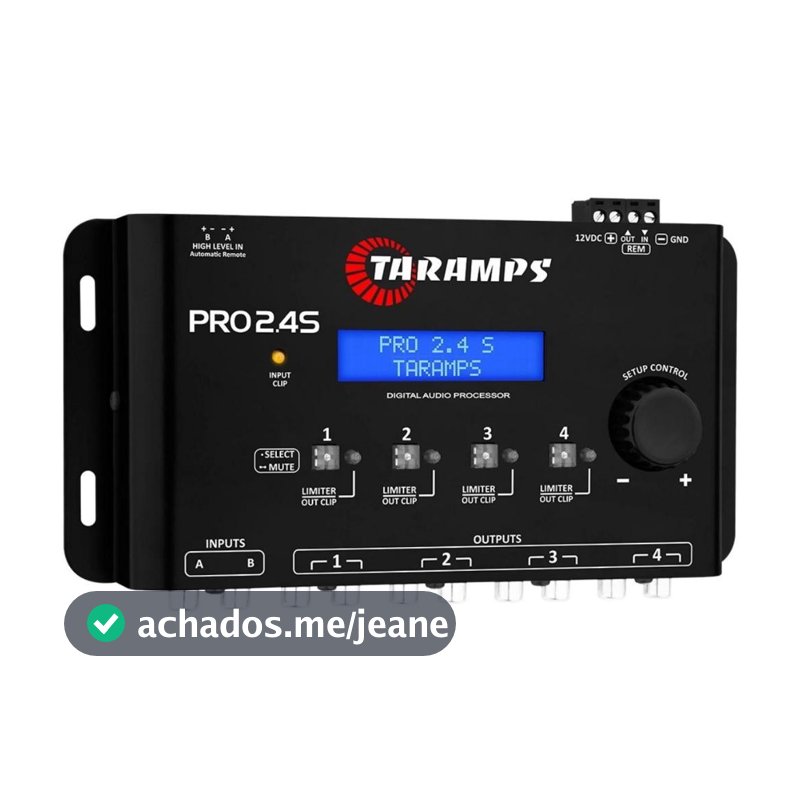 Processador Crossover De Audio Digital Taramps Pro 2.4s