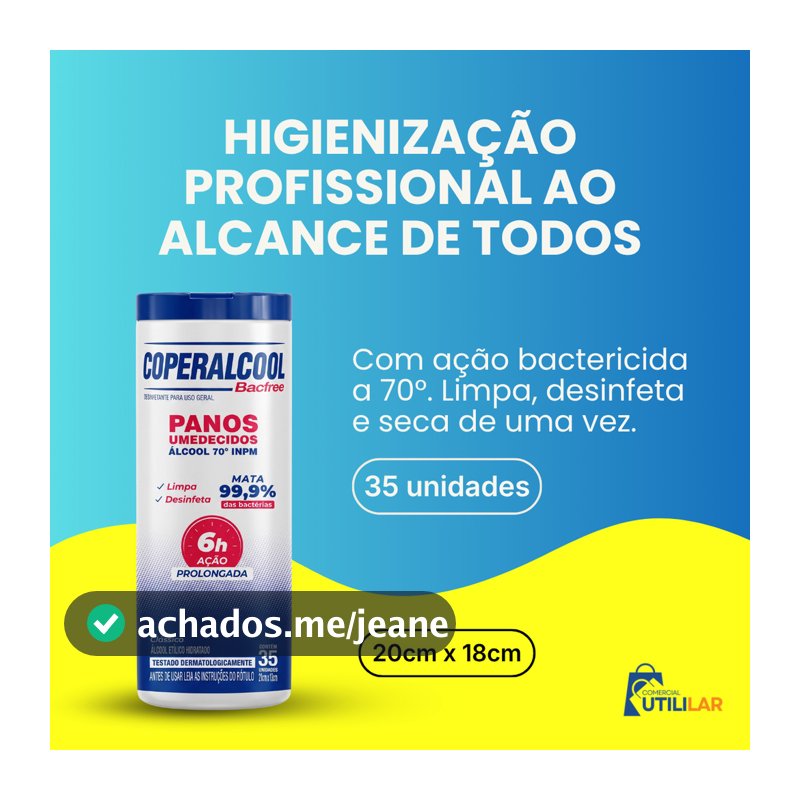 35un - Panos Umedecidos 70°inpm Coperalcool Bacfree