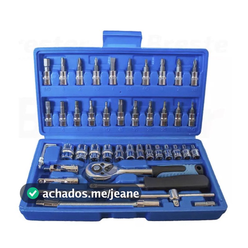 Kit 46 Peças Chave Catraca Jogo Soquetes Allen Torx Ferramentas Profissional Completo