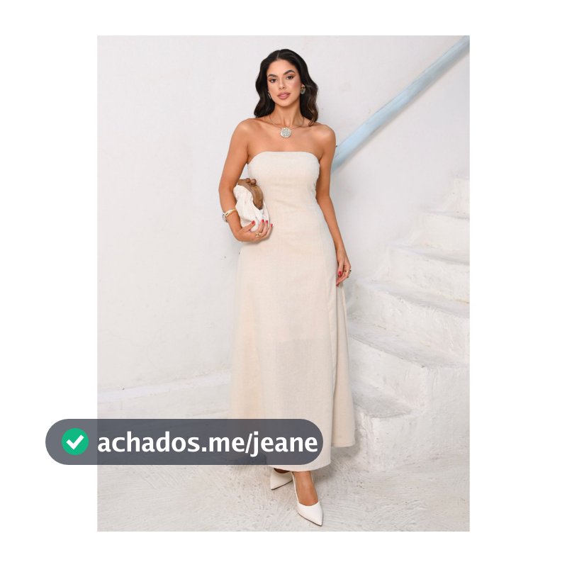 Vestido de Linho Longo Tomara que Caia Elegante