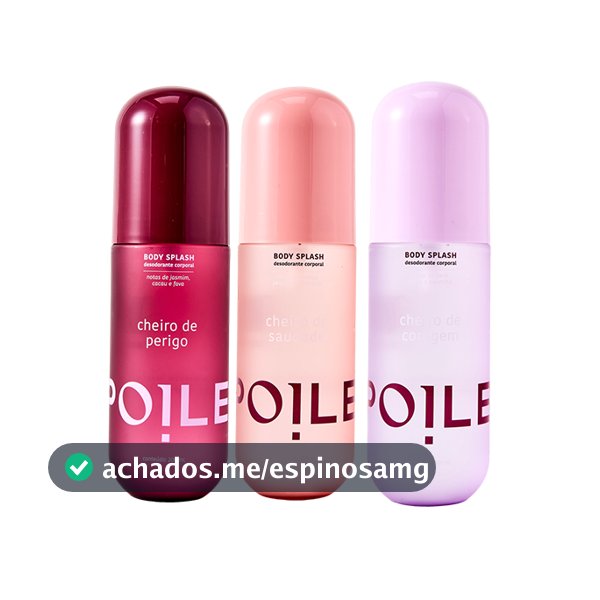 Kit 3 Body Splashes Femininos Perigo Saudade Coragem Perfume Corporal 200ml Spoiler