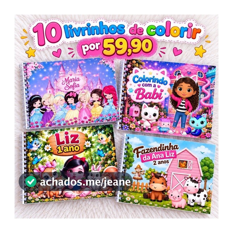 Livrinho de colorir (10x15cm) CAPA MOLE - para lembrancinha de aniversário - escolha o personagem
