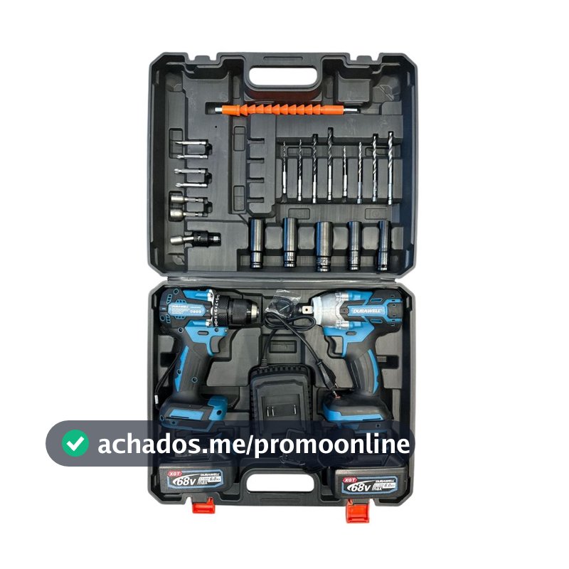 Kit Parafusadeira e Chave de Impacto 68V com Maleta e Acessórios DW-702