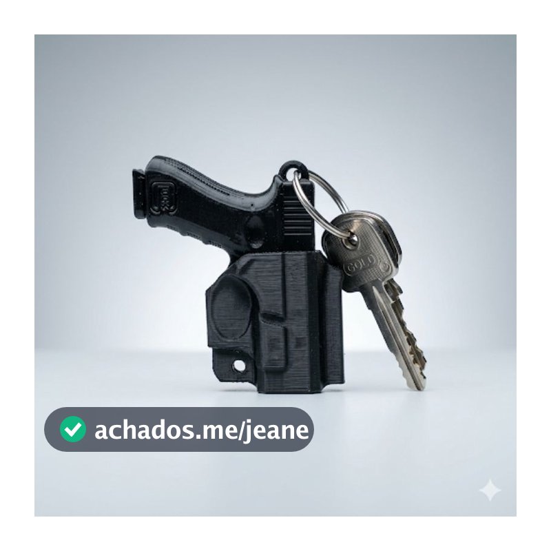 Chaveiro Pistola Com Coldre Funcional Porta Chaves Pratico E Seguro