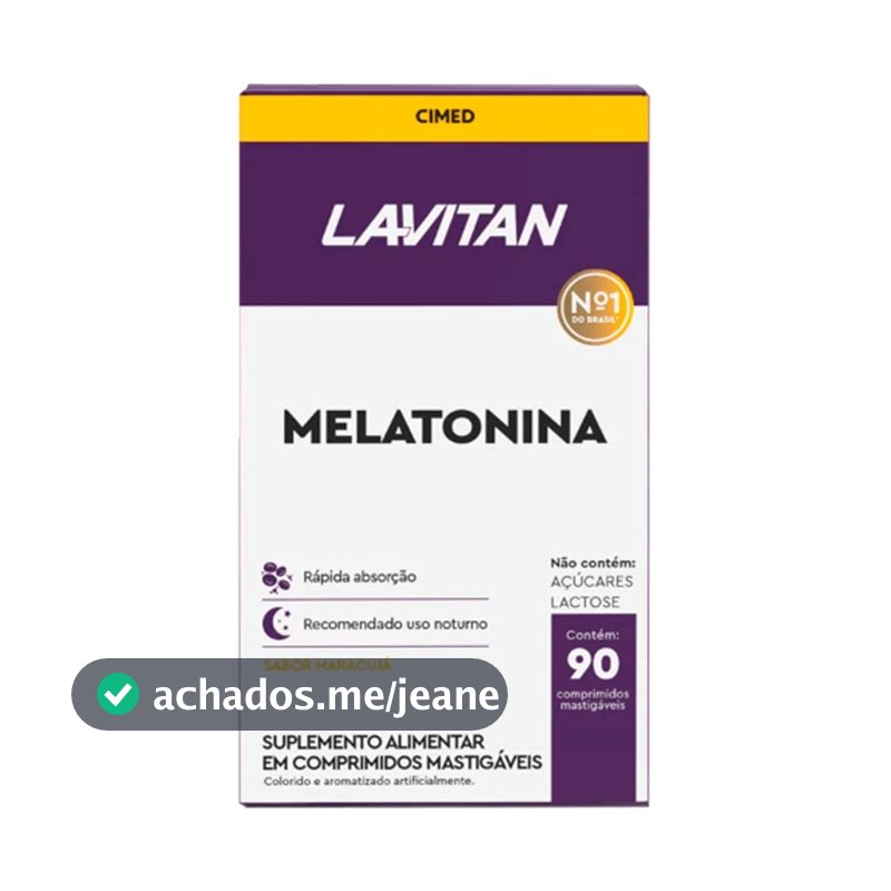 Lavitan Melatonina 0,21 mg  90 cpr Mastigavel Sabor Maracuja