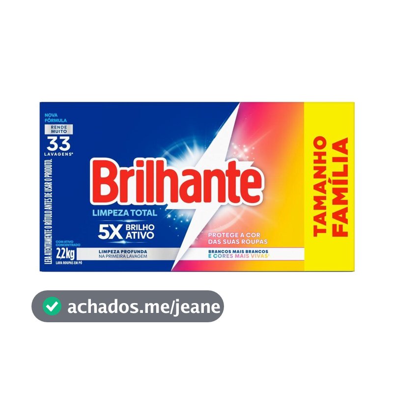 Lava Roupas em Pó Brilhante Roupas Brancas e Coloridas Limpeza Total 2,2kg