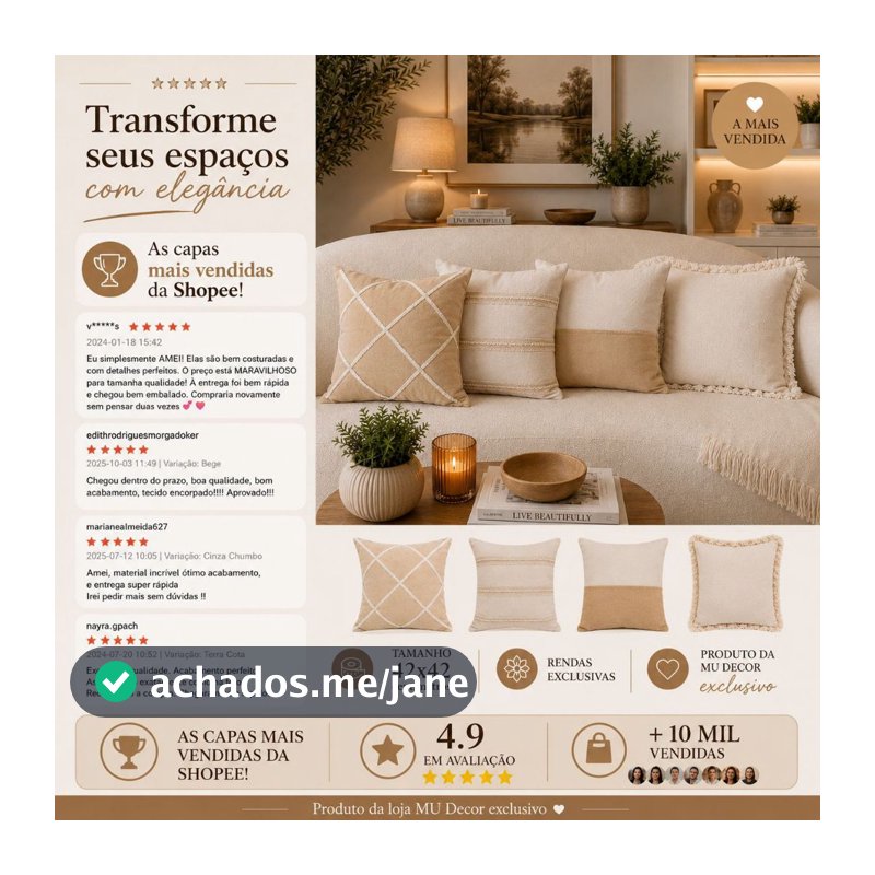 Kit 4 Capas De Almofada Estilo Boho Chic Rustico Decorativas