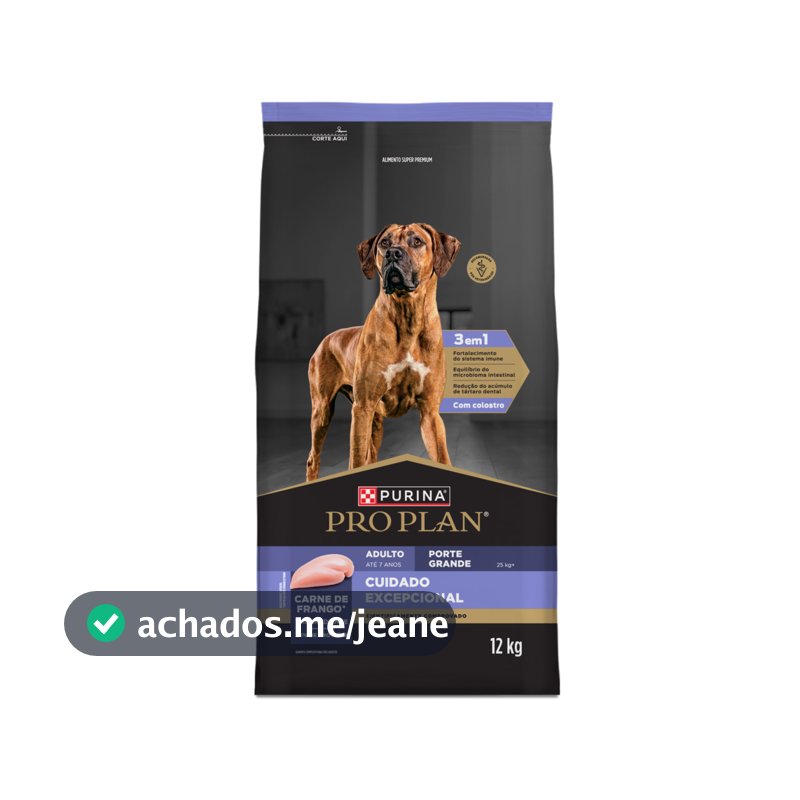 Pro Plan Ração Cuidado Excepcional Cães Adultos Porte Grande - Frango 12 Kg