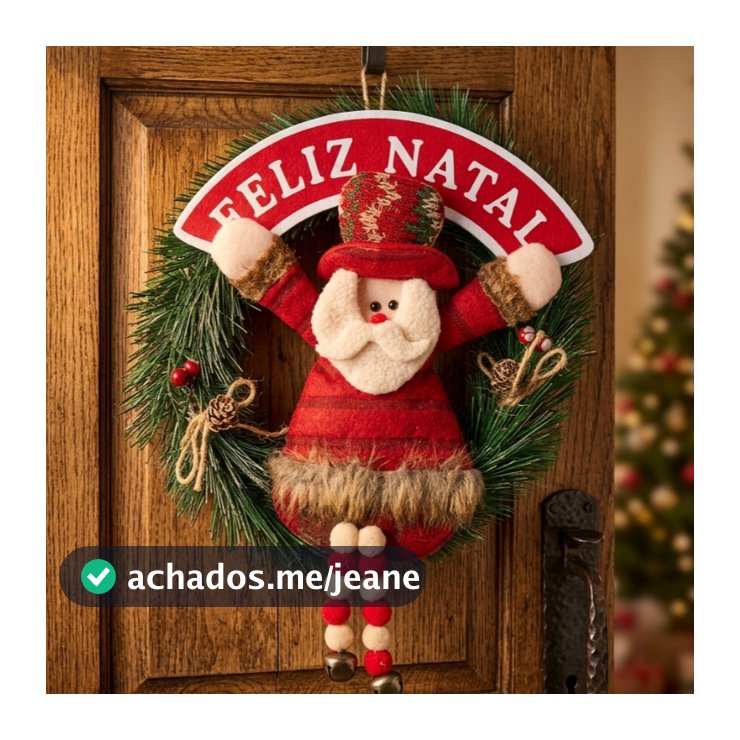 Guirlanda Feliz Natal para Decoração com Papai Noel