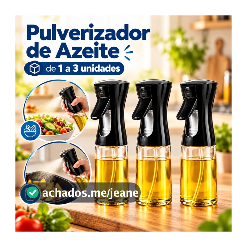 Kit 1 a 3 Spray para Azeite de Vidro 220ml Galheteiro Azeite Óleo Vinagre Air Fryer Churrasco Dosador Duas Funções