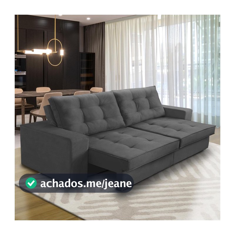 Sofá Retrátil e Reclinável 2 lugares 1,70m com Molas Marcela Suede Adonai Estofados