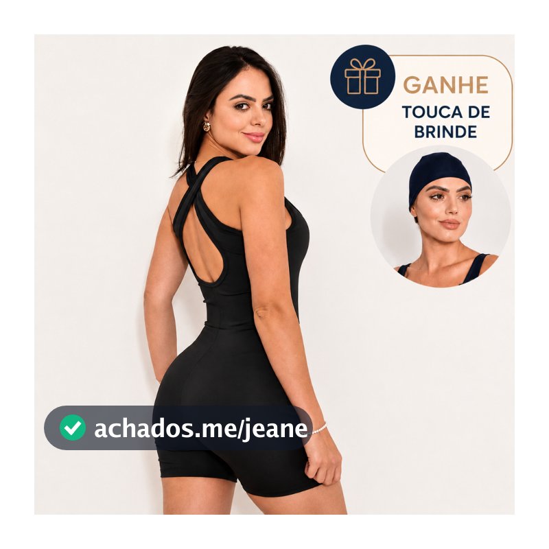 Maiô Macaquinho Natação hidroginástica + Touca Brinde