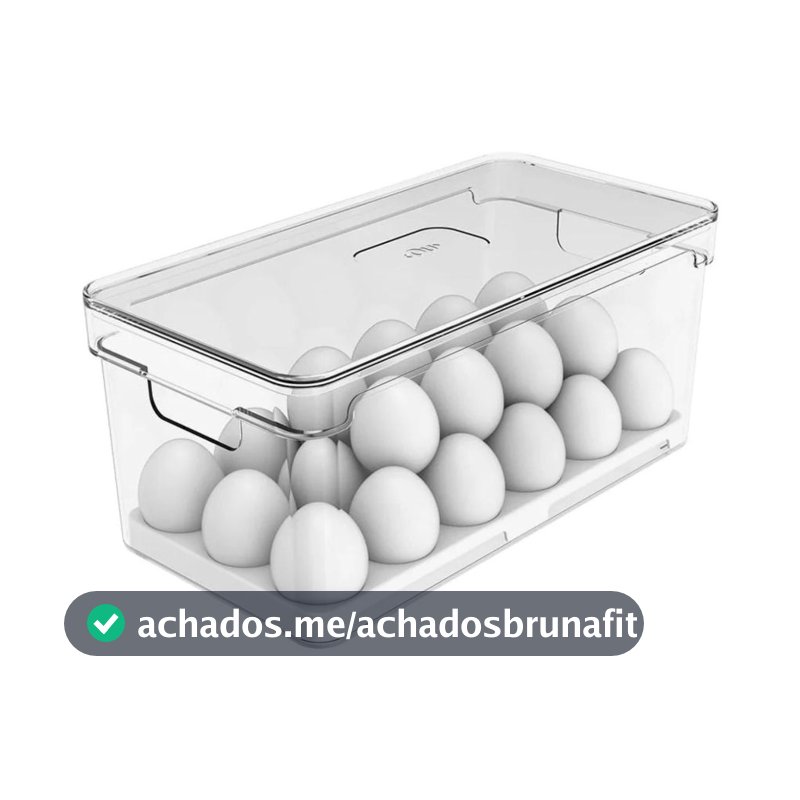 Organizador de Geladeira para Ovos com Tampa 14, 21 e 36 Unidades - Linha Clear Fresh - OU