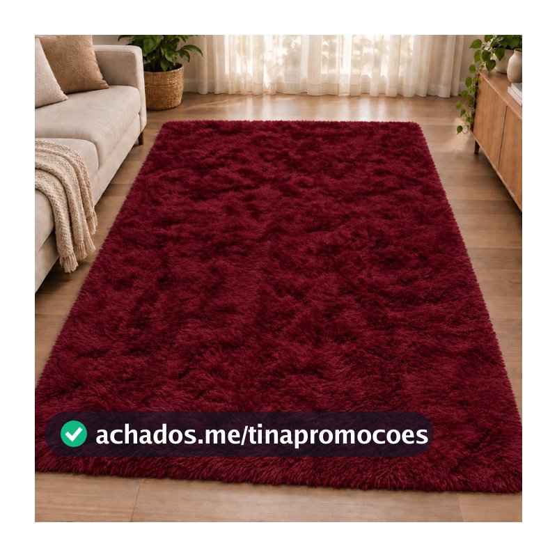 Tapete Sala 2,00 x 2,50 / 2,00 x 1,50 / 1,00 x 1,50 / 2,00 x 0,60 / 1,00 x 0,60 Peludo 4 Cm De Altura Shaggy Promoção