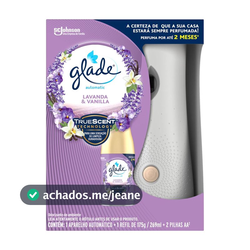 Odorizador de Ambiente Glade Automatic + Refil Lavanda & Vanilla 269ml