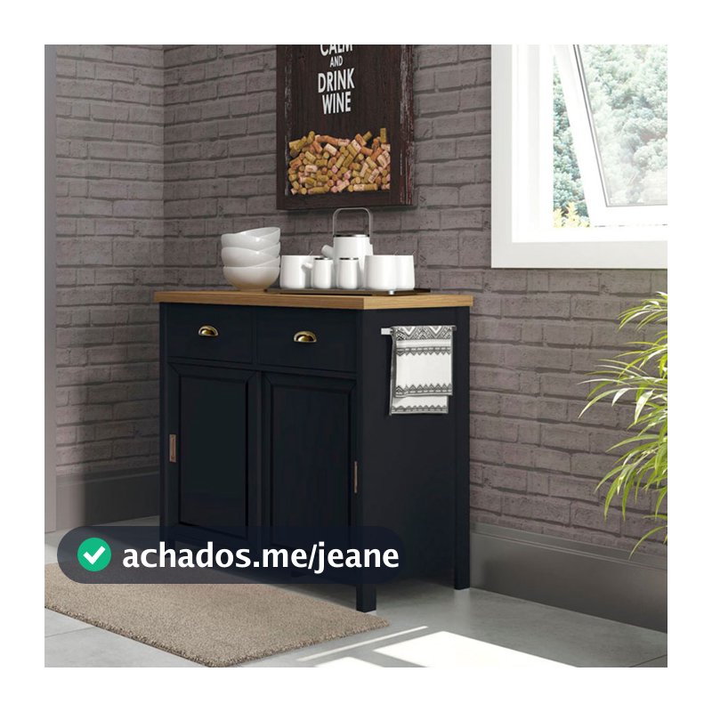 Aparador Buffet Ditália 2 Gavetas 2 Portas BA-145 Preto