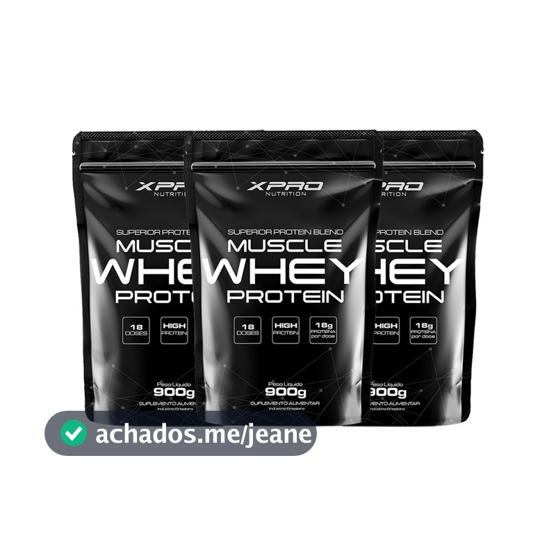 Kit 3x Whey Muscle Protein 900g - XPro Nutrition