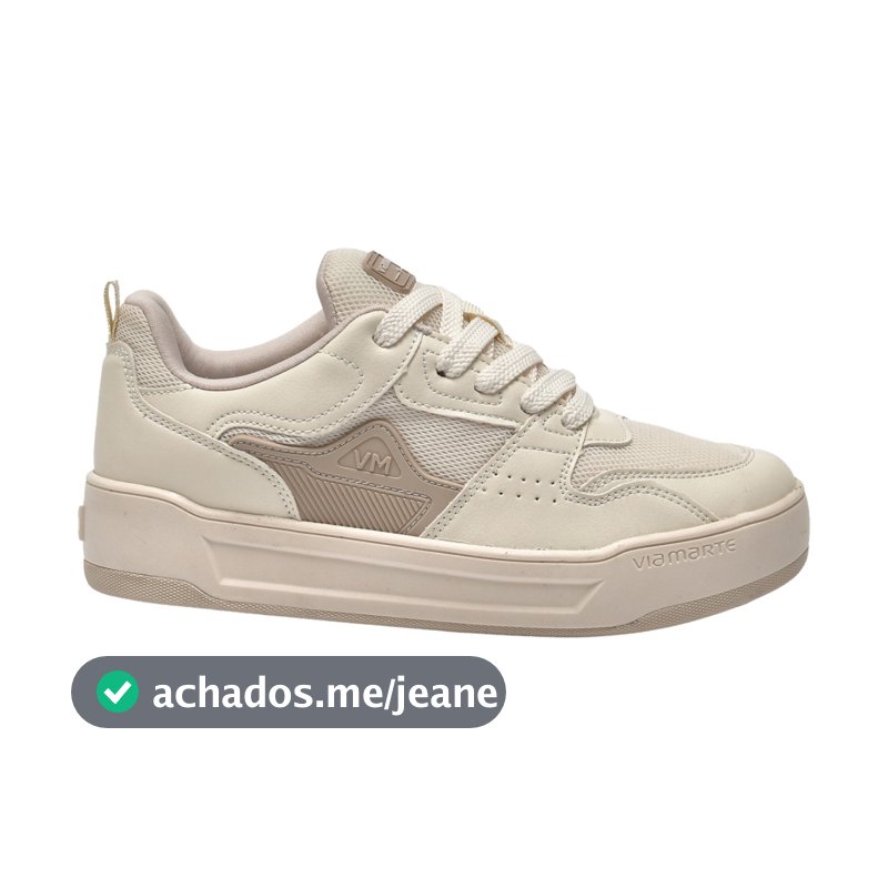 Tênis Casual Feminino Via Marte Plataforma Branco Napa Confortável Leve Original