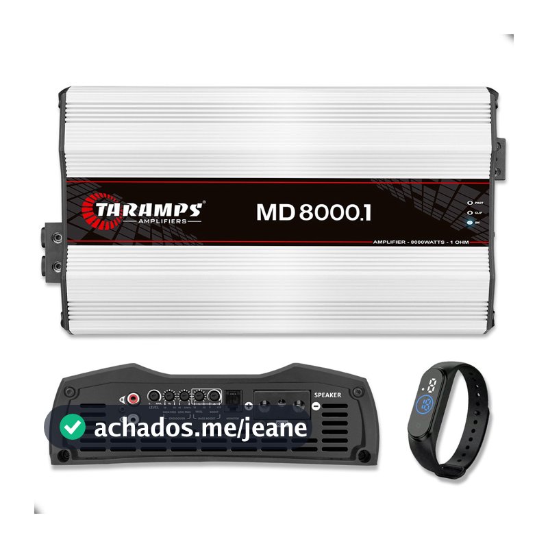 Modulo Taramps MD 8000 1 Canal 1 Ohms 8000WRMS Bass Boost Full Range Som Automotivo
