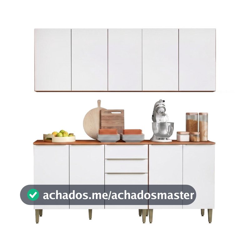 Armário de Cozinha Completa 10 Portas 2 Gavetas 100% MDF Clara