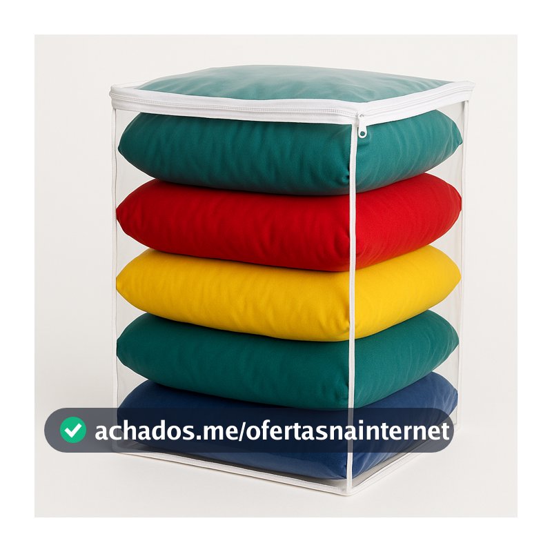 Kit 5 Sacos Organizadores Multiuso Grande Guarda Roupa Armário Pvc Transparente 38x50x38cm Com Zíper Enxoval