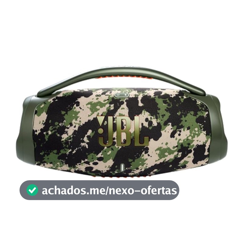 Caixa de Som JBL Boombox 3 -  Bluetooth, À Prova D'água e Poeira - Camuflada