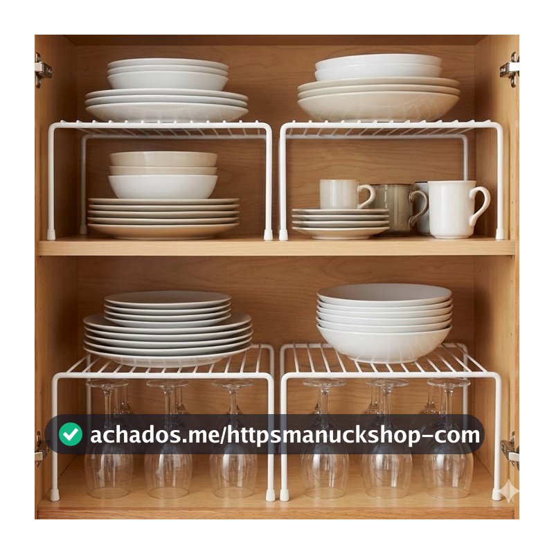 Kit Organizadores de Armario Aramado Cozinha Prateleira Pratos Copos Armário