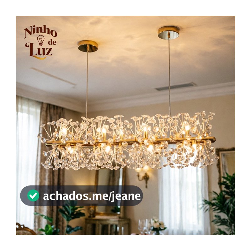 Lustre de Cristal K9 Moderno Luxo para Sala de Estar e Sala de Jantar Luminária Pendente Decorativa Soquete G9 luminaria