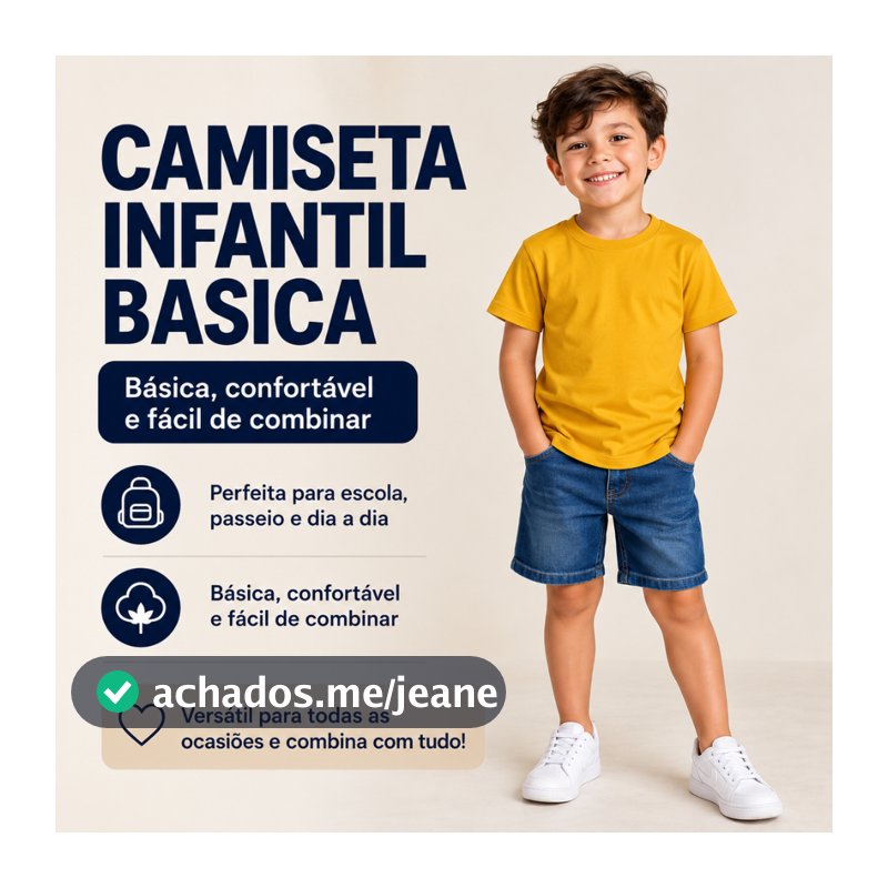 Camisetas Infantil Masculina Menino 100% Algodão para Criança Escola Uniforme Lazer