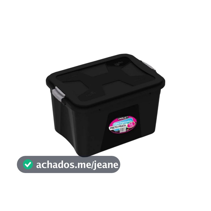 Kit 2 Caixa Organizadora Com Travas Multiuso Design Moderno Prático Empilhavel