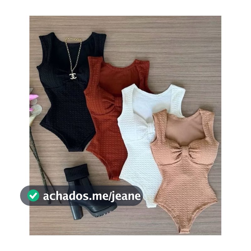 Body feminina Detalhe na Frente tejido Canelado