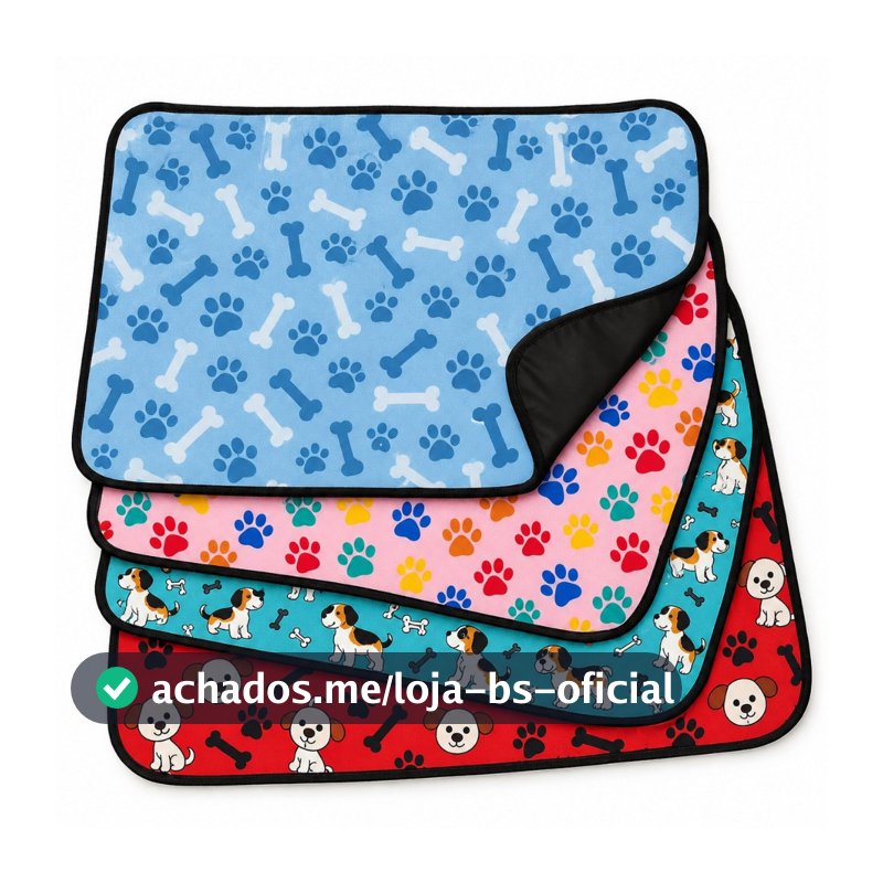 Tapete Higiênico lavável Estampado premium Pet 70x50cm 300 Lavagens - Impermeável Absorvente